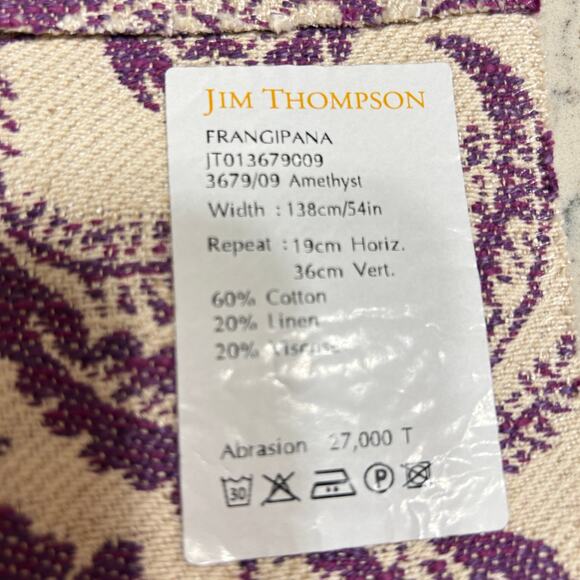 Jim Thompson FRANGIPANA Upholstery Fabric Sample Cotton Linen Viscose 36x26 in - Picture 12 of 16